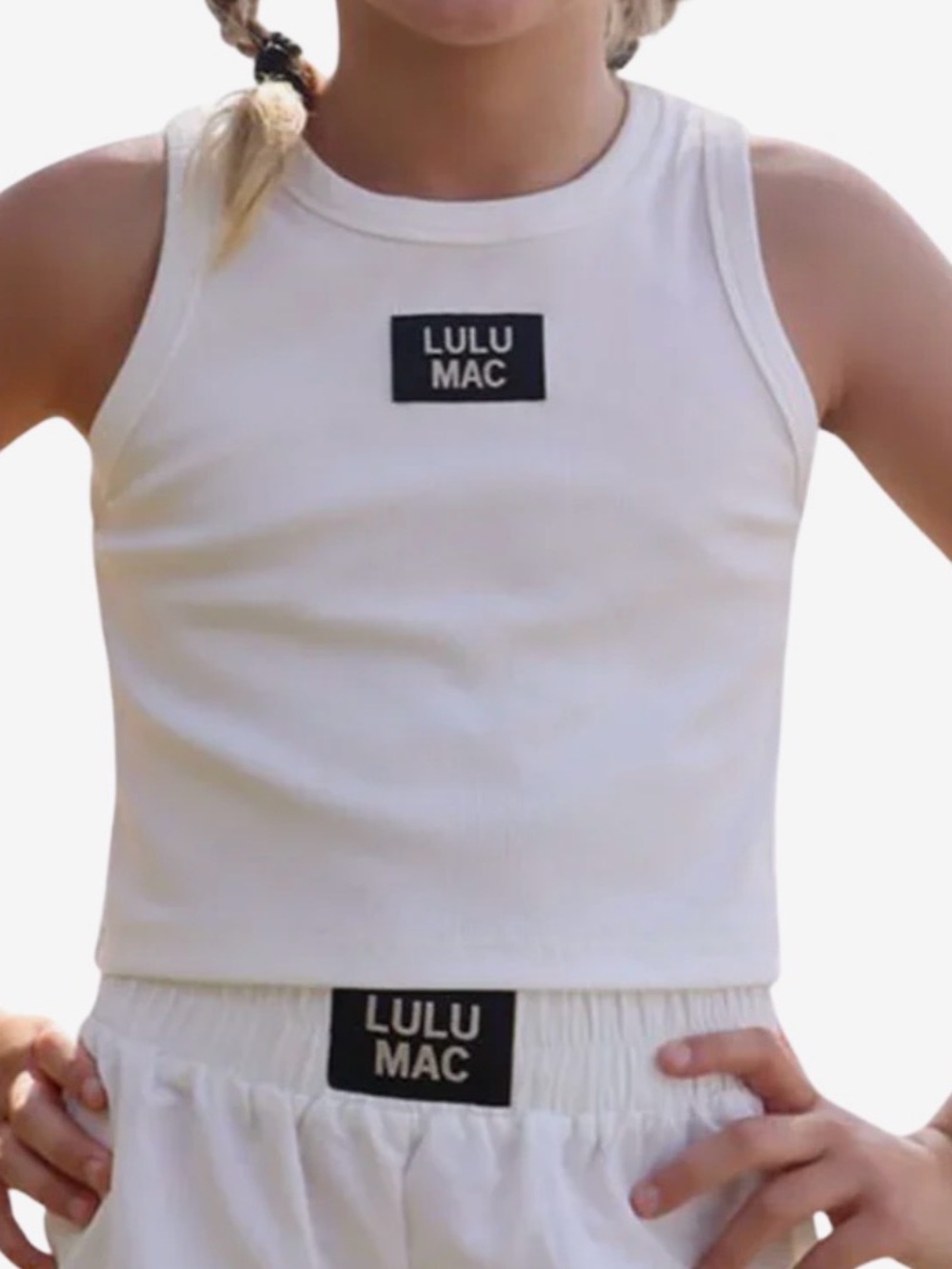 Lulu Mac Youth 1000 White Solid Tank Top
